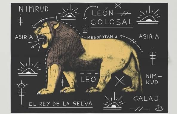 Láminas Decorativas leon de la selva